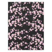Floral Cherry Blossom Pink Black Tafelkleed (Voorkant)