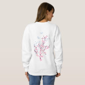Floral Cherry Blossom Pink Blue Trui (Achterkant volledig)