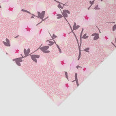 Floral Cherry Blossom Pink Glitter Tissuepapier (Detail)