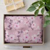 Floral Cherry Blossom Pink Glitter Tissuepapier (Geschenk)