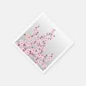 Floral Cherry Blossom Pink Grey Servetten (Hoek)