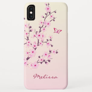 Floral Cherry Blossom Pink Monogram iPhone XS Max Hoesje