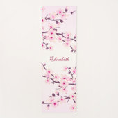 Floral Cherry Blossom Pink Monogram Yoga Mat (Voorkant)