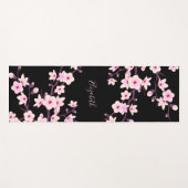 Floral Cherry Blossom Pink Monogram Yogamat (Voorkant (horizontaal))