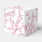 Floral Cherry Blossom Pink White Favor Box Bedankdoosjes (Achterkant)