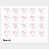Floral Cherry Blossom Pink White Hartelijk dank Hart Sticker (Vel)