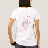 Floral Cherry Blossom Pink White T-shirt (Achterkant)