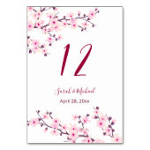 Floral Cherry Blossom Pink White Wedding Kaart (Achterkant)