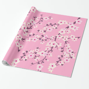 Floral Cherry Blossom Pink Wrapping Paper Cadeaupapier