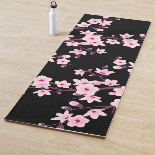 Floral Cherry Blossom Pink Yoga Mat (In situ)