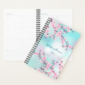 Floral Cherry Blossom roze turquoise naam en jaar Planner (Display)