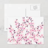 Floral Cherry Blossom (Sakura) Briefkaart (Voorkant / Achterkant)