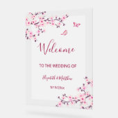 Floral Cherry Blossom Transparent Wedding Welcome (Angle)