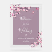 Floral Cherry Blossom Transparent Wedding Welcome (Recto)