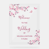 Floral Cherry Blossom Transparent Wedding Welcome (Recto)