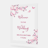 Floral Cherry Blossom Transparent Wedding Welcome (Angle)