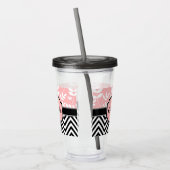 Floral & Chevron Pattern Acryl Drinkbeker (Links)