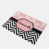 Floral & Chevron Pattern Deurmat (Schuin)