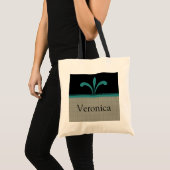 Floral Chic Bag, Blauwgroen Tote Bag (Voorkant (product))