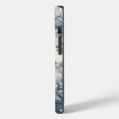  floral chic blauw toile de jouy monogram Case-Mate iPhone case (Achterkant / Links)