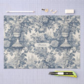  floral chic blauw toile de jouy monogram tissuepapier (Craft)