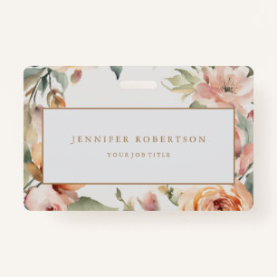 Floral Chic Classical Gepersonaliseerde Gepersonal Badge