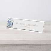 Floral Chic Classical Gepersonaliseerde Gepersonal Bureau Naambordje (Voorkant)