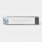 Floral Chic Classical Gepersonaliseerde Gepersonal Bureau Naambordje (Voorkant)