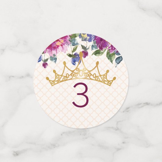 Floral Chic Crown Verjaardag ontwerp Confetti (Kleine voorkant)