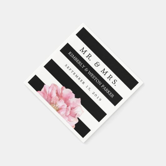 Floral Chic gepersonaliseerde bruiloft servetten (Hoek)