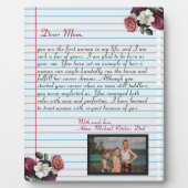 Floral Chic handgeschreven liefdesbrief Mam berich Fotoplaat (Voorkant)