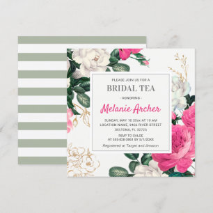 Floral Chic Hot Pink Peony Rozen Vrijgezellenfeest Kaart