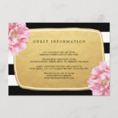 Floral Chic Mariage Insertion Carte / Or (Devant)