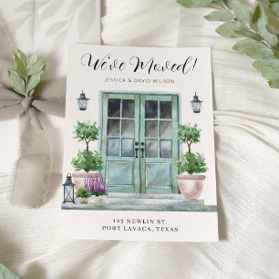 Floral Chic Modern Moving Announge vooraan Kaart