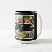 Floral Chic Monogram Aangepaste foto Moeder Tweekleurige Koffiemok (Voorkant rechts)