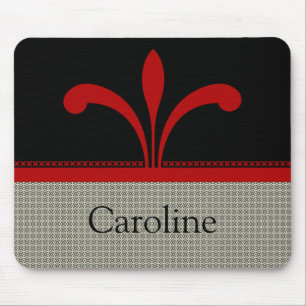 Floral Chic Mousepad, donkerrood Muismat