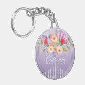 Floral Chic Paarse Sleutelhanger (Voorkant Links)