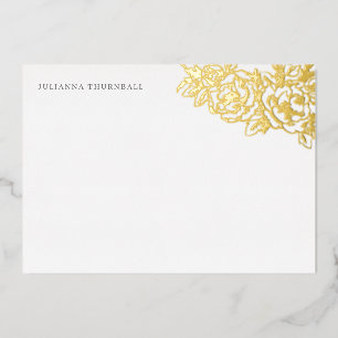 Floral Chic Peony Luxe persoonlijke verhalen Folie Uitnodiging