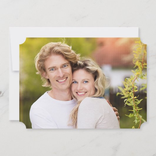 Floral Chic Photo Enregistrer la carte Date / Rose (Dos)