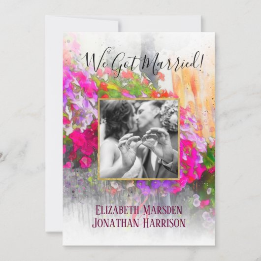 Floral Chic Réception Faire-part Mariée (Devant)