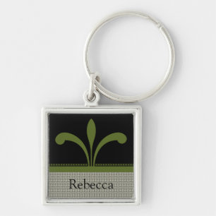 Floral Chic Sleutelhanger, Olive Green Sleutelhanger