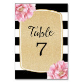 Floral Chic Tafelnummer Kaart / Champagne (Achterkant)