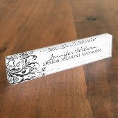 Floral Chic zwart en wit Naambordje (Zijkant)