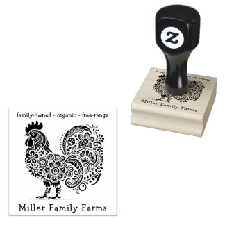 Floral Chicken Boerderij Fresh Eggs Custom Carton Rubberstempel