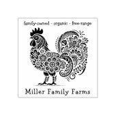 Floral Chicken Boerderij Fresh Eggs Custom Carton Rubberstempel (Afrduk)