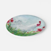 Floral Chicken Papieren Bordje (Gekanteld)