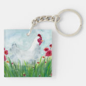 Floral Chicken Sleutelhanger (Achterkant)