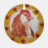 Floral Chicken Wreath Ornament (Achterkant)