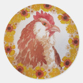 Floral Chicken Wreath Stickers (Voorkant)