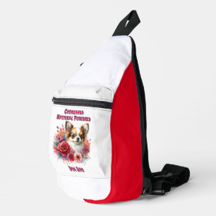 Floral Chihuahua A Petite Canine Bloeit Sling Bag